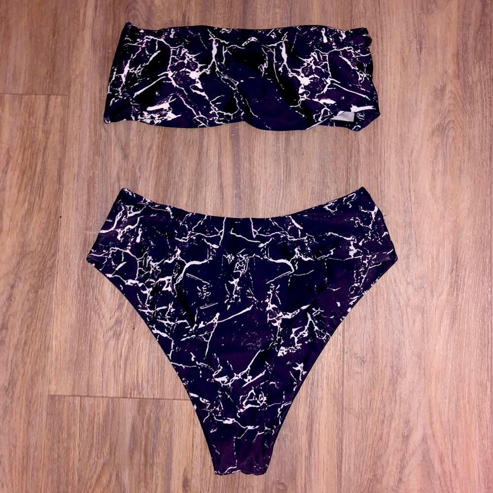 Strapless Two Piece Bathing Suit - image 1